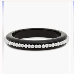 NWT *Open Edit* Faux Pearl Classic Black + White Bangle